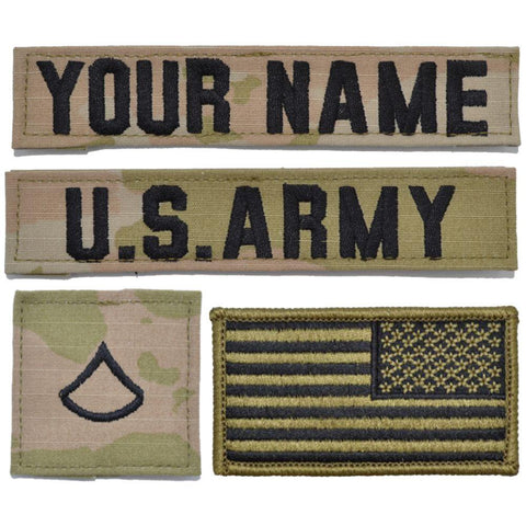 2 Piece Custom Army Name Tape Set - SEW ON - 3-Color OCP