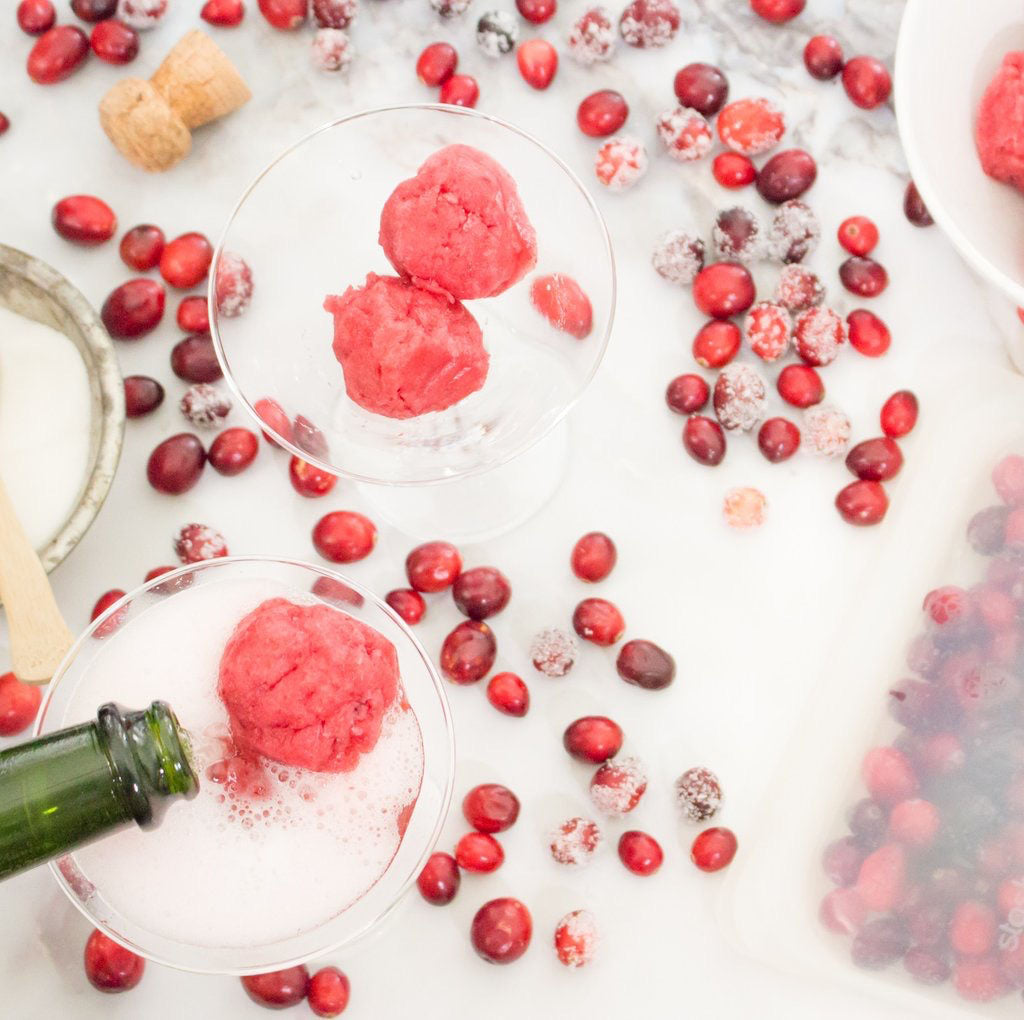 Champagne Cranberry Sorbet Cocktail