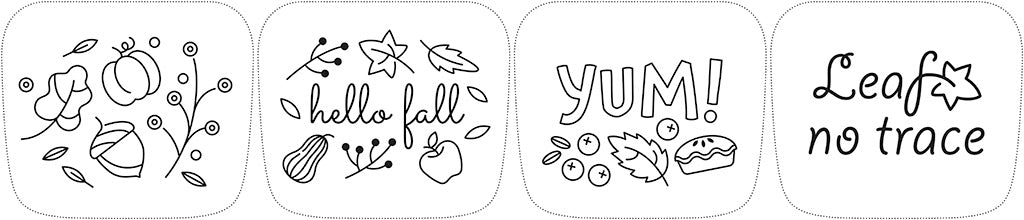 Fall Stencils to Draw on Stasher Bags