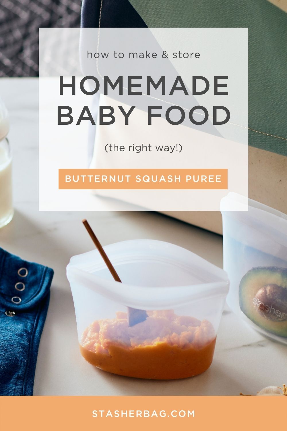 Homemade Butternut Squash Puree Baby Food Recipe | Stasher