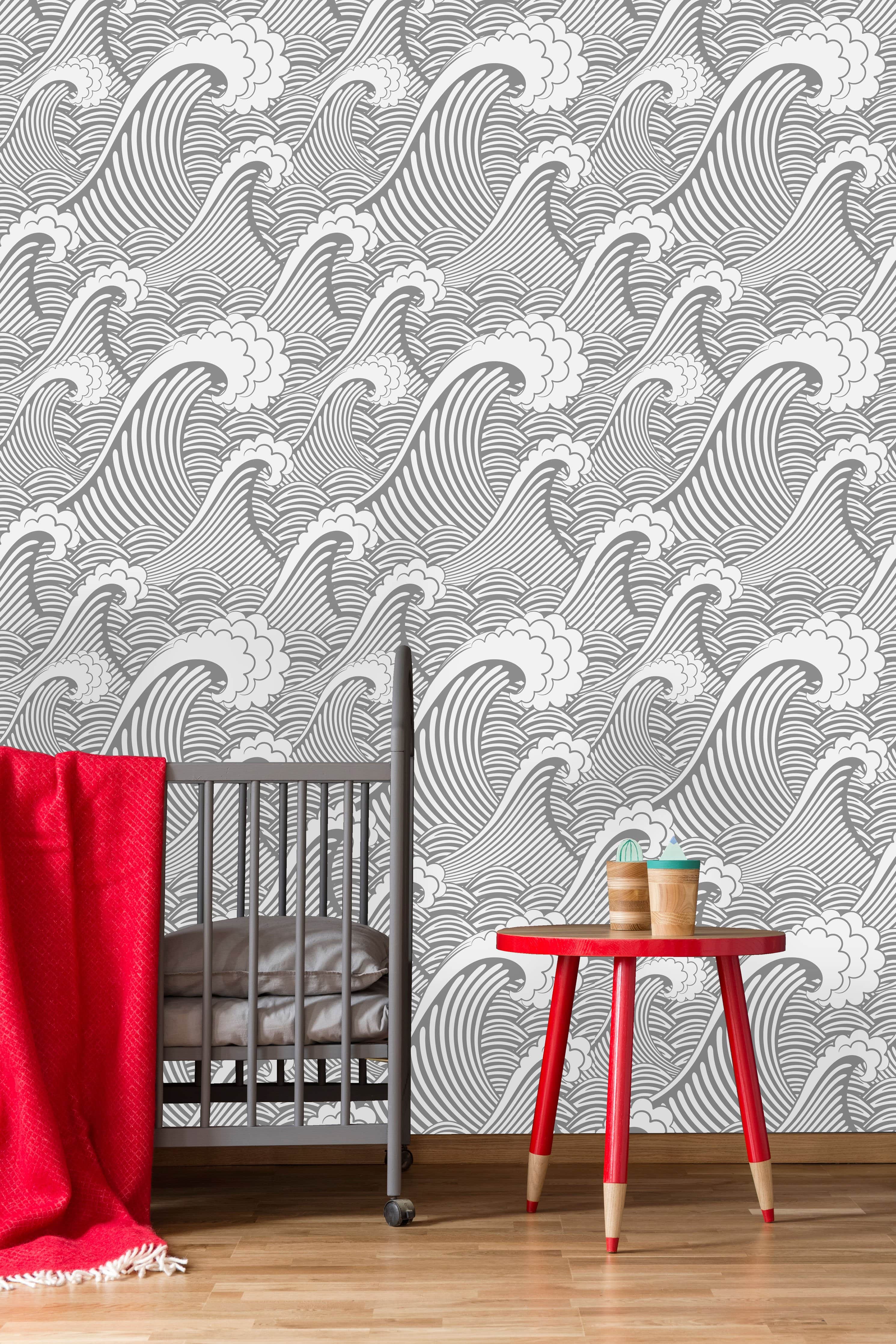 Dragon Waves Wallpaper  Removable Wallpaper Peel and Stick Wallpaper   ONDECORCOM