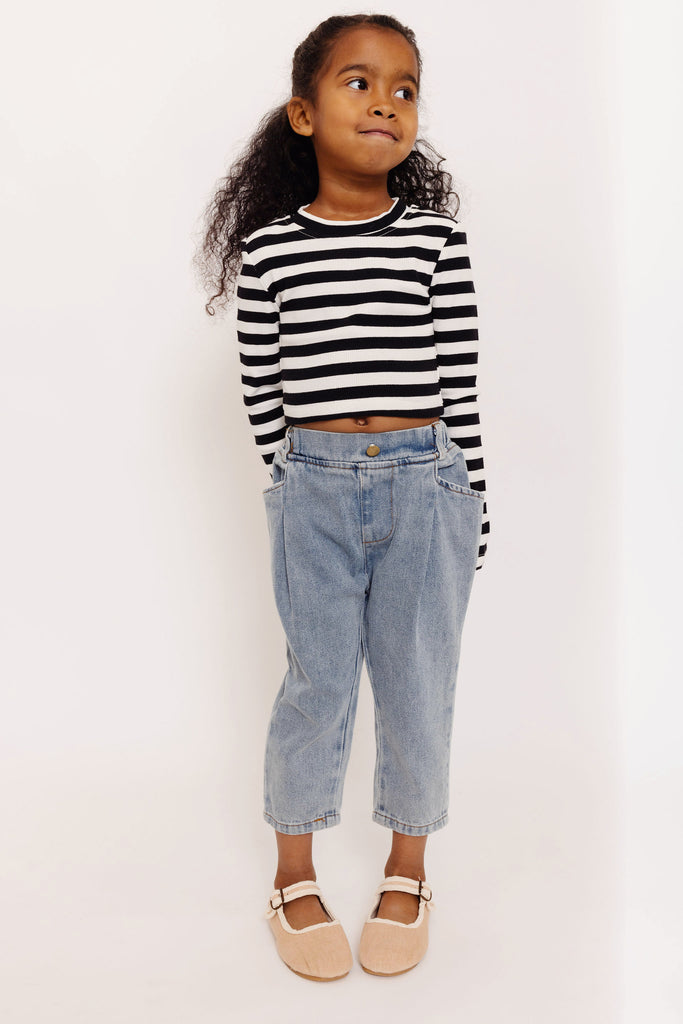 PLEATED CROP JEANS – PEPPER KIDS