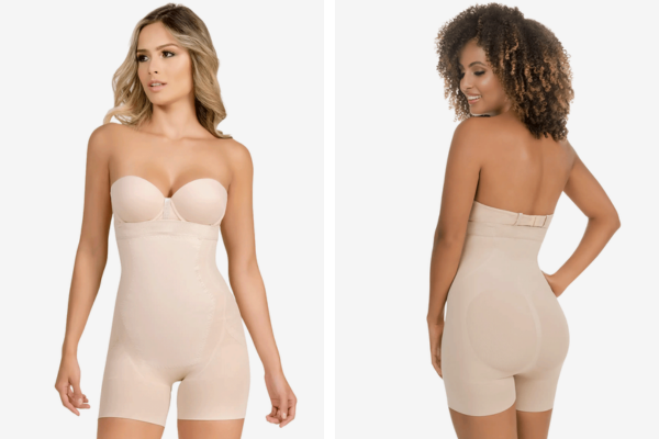 Girdle Shapewear Bodysuit-Faja Colombiana Fresh and Light Faja Shapewear  Thermal Strapless Boxer-Body Shaper Cincher Bodysuit 