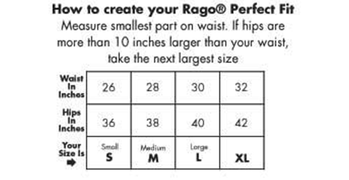 Rago Shapewear Size Chart