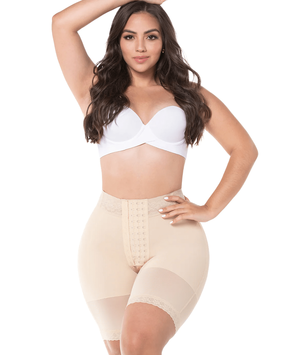 M&D 0164 Firm Body Shaper Mid Thigh Bodysuit Girdle  Fajas Colombianas  Beige at  Women's Clothing store
