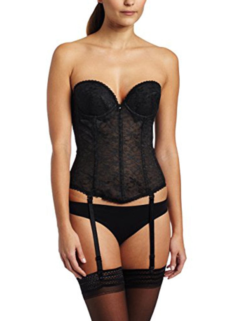 Carnival Womens Full Figure Tuxedo Lace Corset Bra, Black - Bass