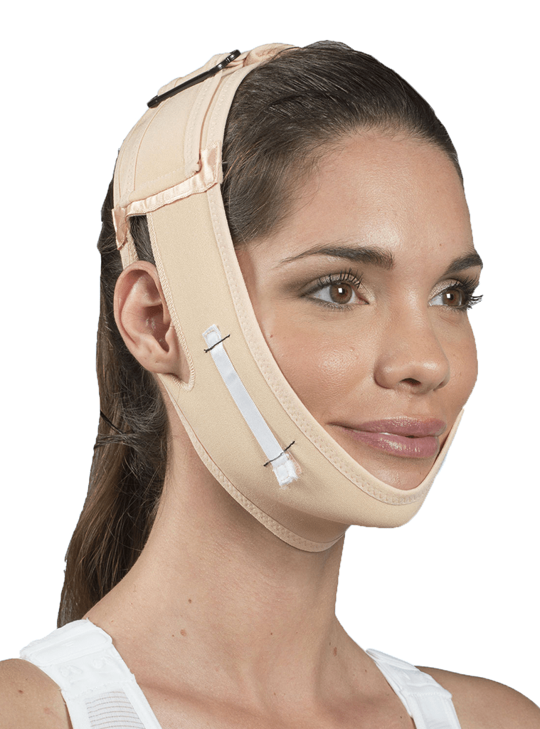 LIPOELASTIC FM Extra - Compression Face Garment (White, L) : :  Health & Personal Care