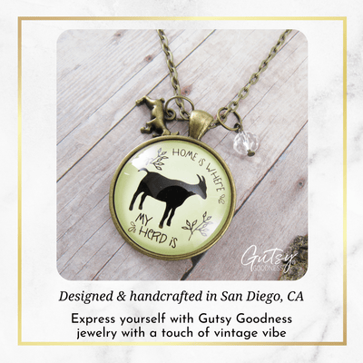 Gutsy Goodness Goat Jewelry Home is Where Your Herd is Necklace Farmhouse Style - Gutsy Goodness Handmade Jewelry;Goat Jewelry Home Is Where Your Herd Is Necklace Farmhouse Style - Gutsy Goodness Handmade Jewelry Gifts