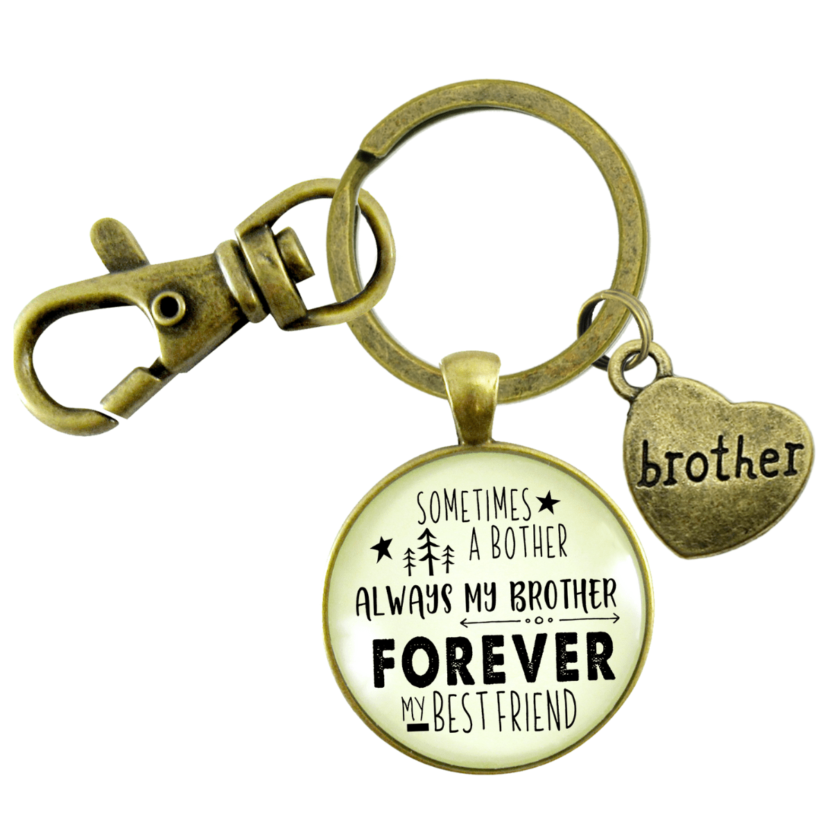 Brother Keychain Sometimes a Bother Always Brother Forever Men's Funny Gift From Sibling