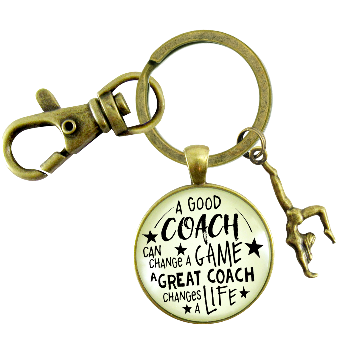 Gymnastics Coaching Sport Keychain Great Coach Changes Life Thank You Gift