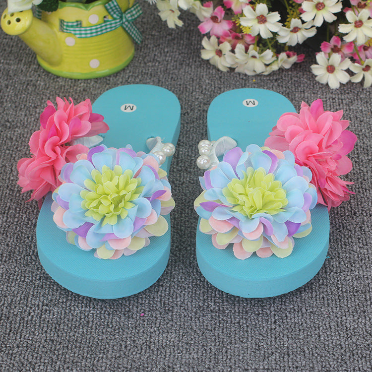 flip flops with flowers on top