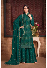 Load image into Gallery viewer, Green Wedding Sangeet Palazzo Sharara Suit Silk Georgette SFYS65802 - Siya Fashions 
