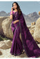 Purple Satin Sequin Evening Designer Saree In Georgette SFISKd33130 - Siya Fashions 