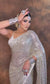 White Gold Evening Party Wear Designer Indian Pakistani Saree SFEB567 - Siya Fashions 