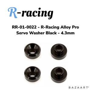 R-Racing Alloy Pro Servo Washer Black 4pk - 4.3mm