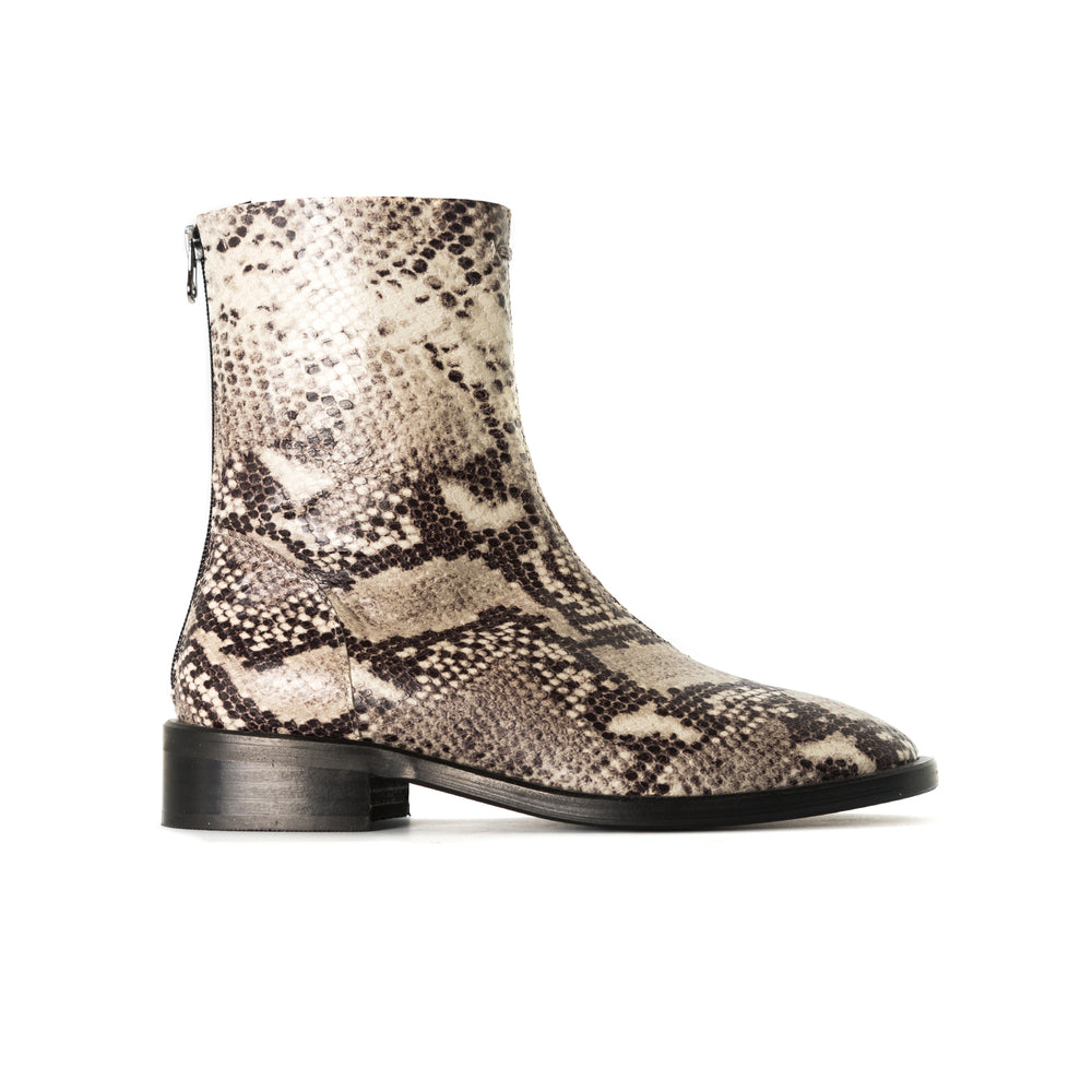 snake ankle boots