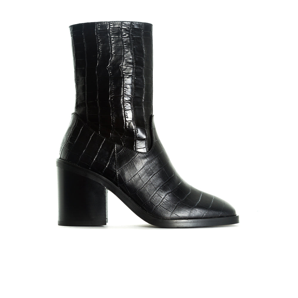 croco ankle boots