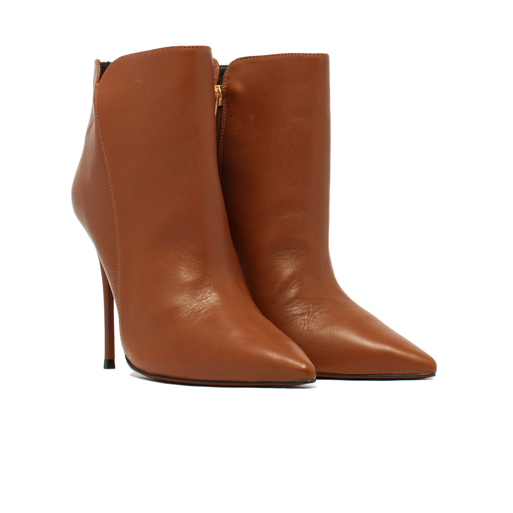 Mia Caramel Leather Ankle Boots – L 