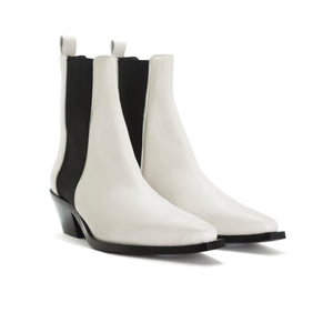 white leather chelsea boots