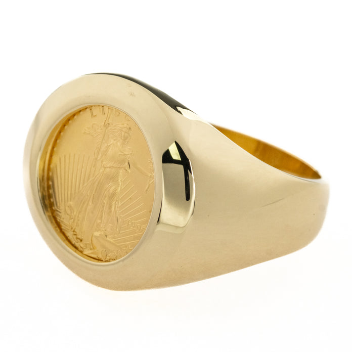 Coin Ring Big Men's Ring Signed Ring Monogram 18K Gold Diamonds - Etsy | Coin  ring, Gold coin ring, Rings for men