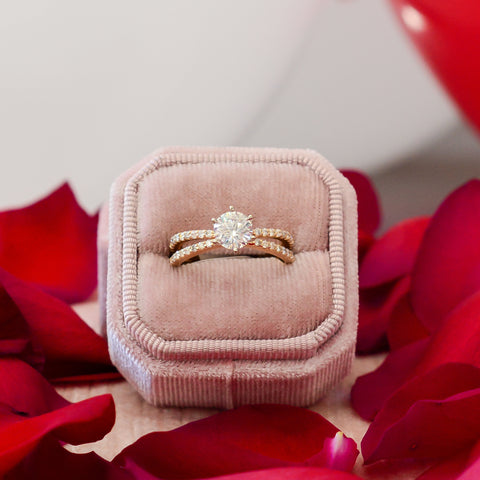 Rose gold traditional engagement ring