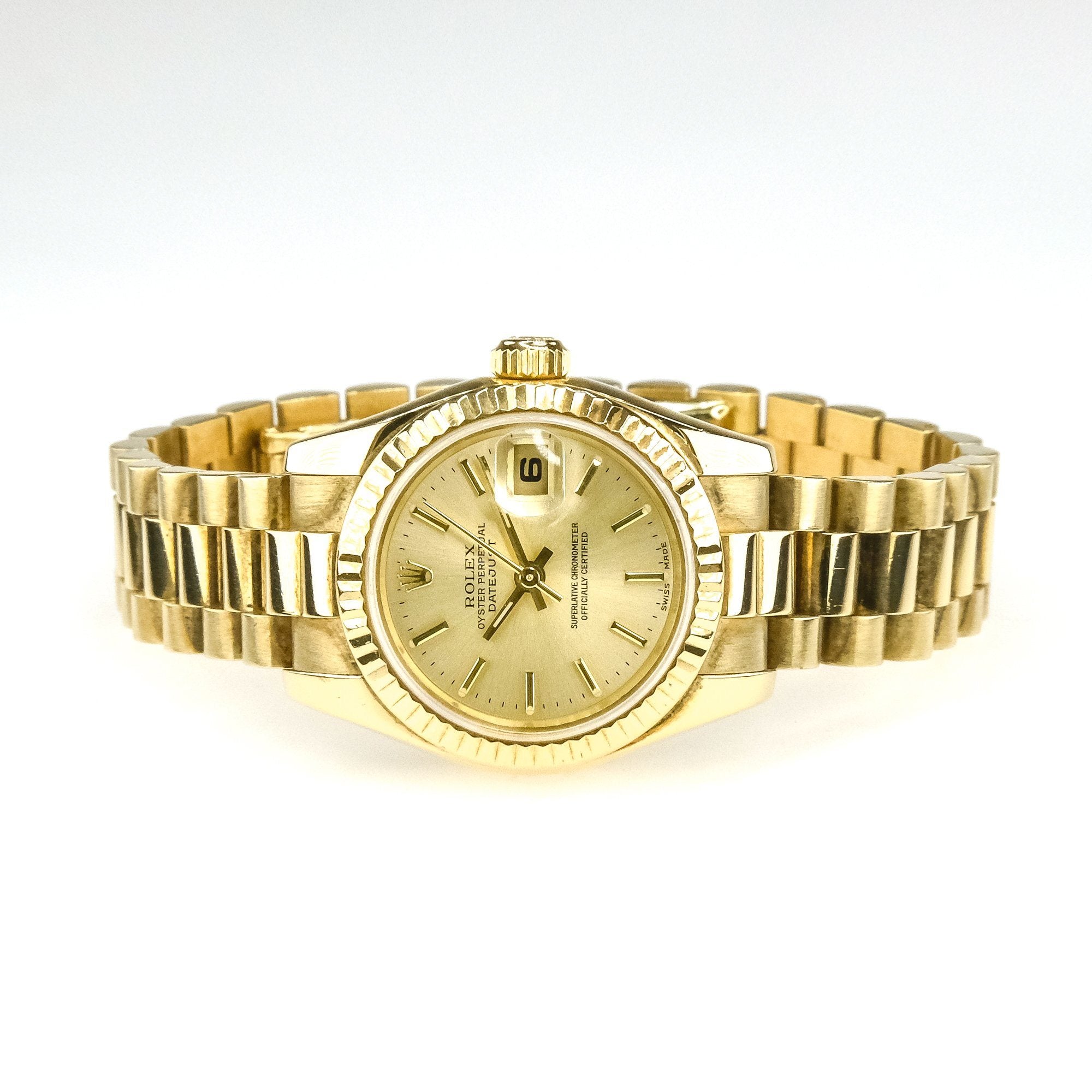 18k rolex oyster perpetual datejust with diamonds