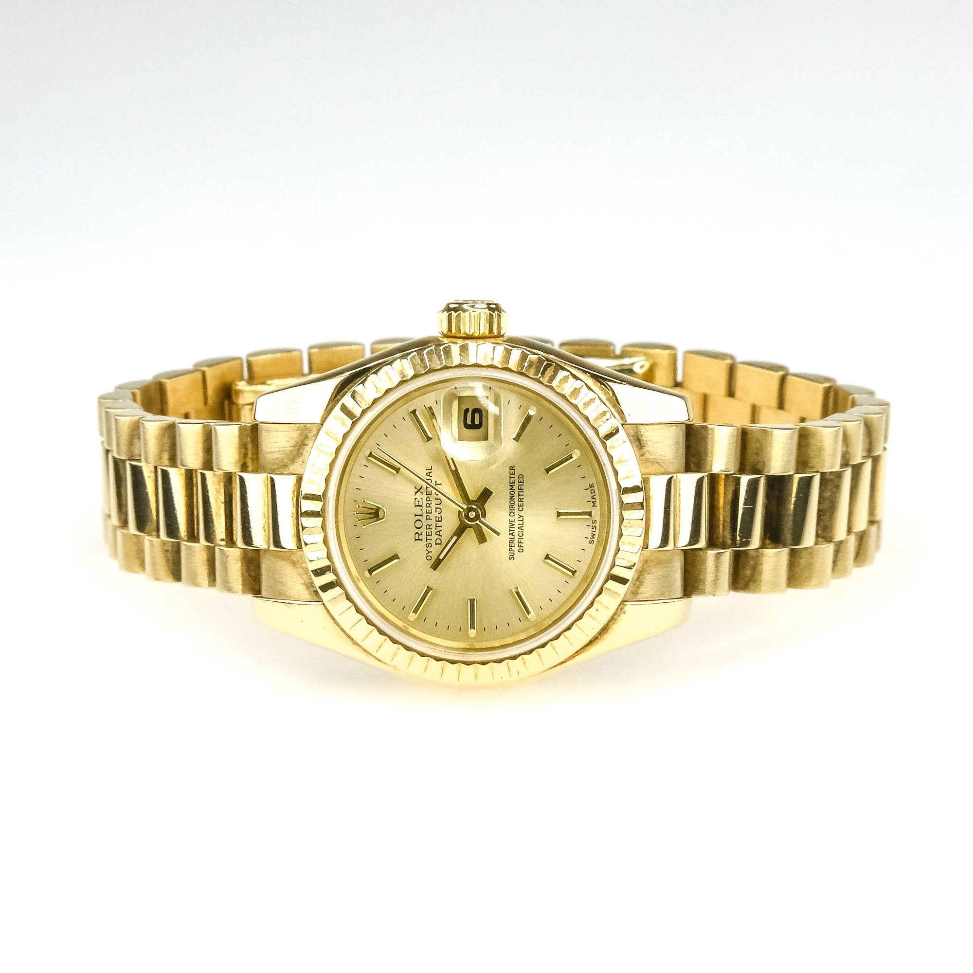 rolex oyster perpetual date 18k gold