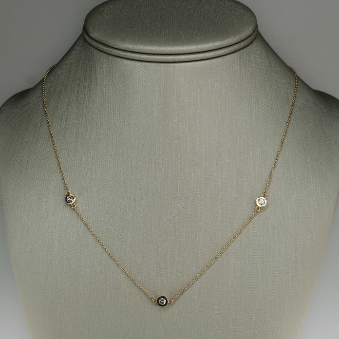 18kt White Gold Diamond Station Necklace (1.21 ctw) | Station necklace,  Necklace, Diamond choker