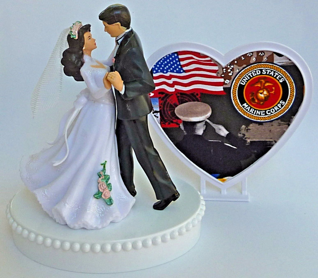 Wedding Cake Topper US Marine Corps Themed Military Couple