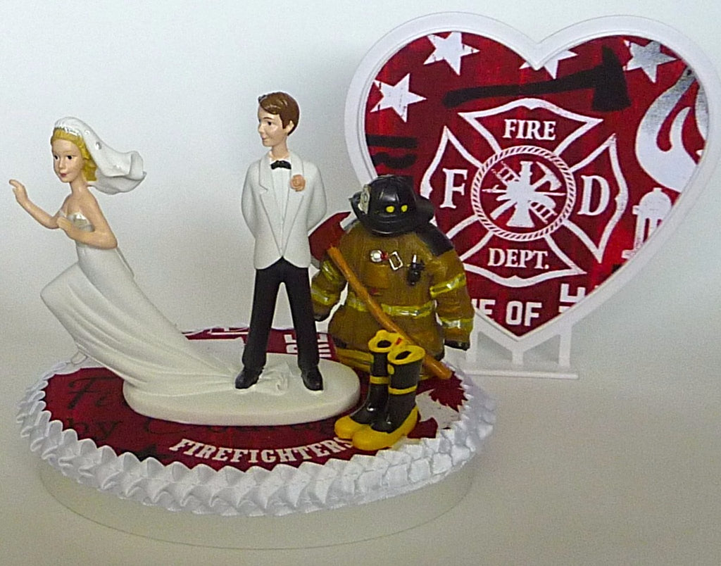  Wedding  Cake  Topper  Firefighter  Fireman  Runaway Bride R 