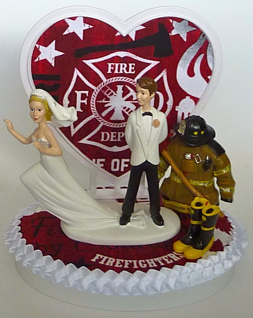  Wedding  Cake  Topper  Firefighter  Fireman  Runaway Bride R 