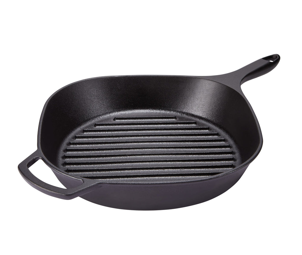 Bruntmor Square 3-in-1 Cast Iron Grill/Griddle Pan w/Reversible Lid,  Rectangle - Foods Co.