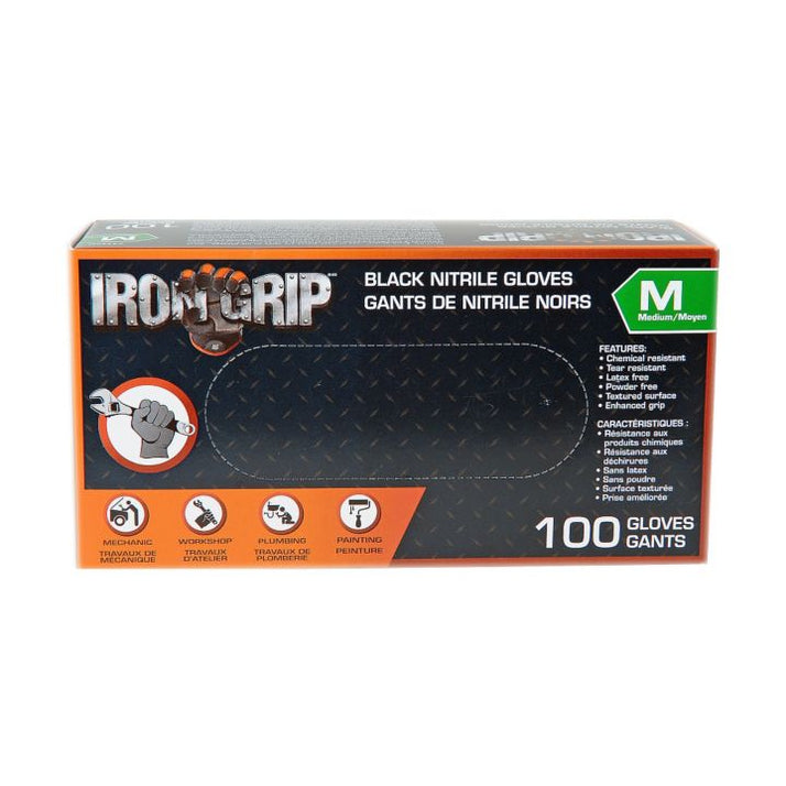 Iron Grip Black Nitrile Gloves 100pk Partsource