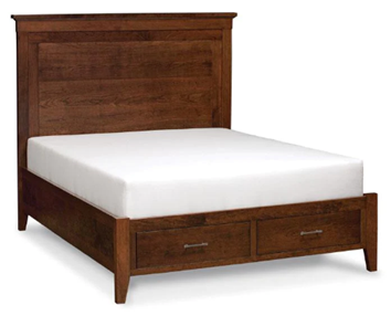 Shaker bed with footboard storage