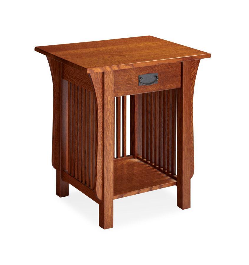 Simply Amish Prairie Mission Nightstand Table With Drawer In Your Choice Of Wood And Finish