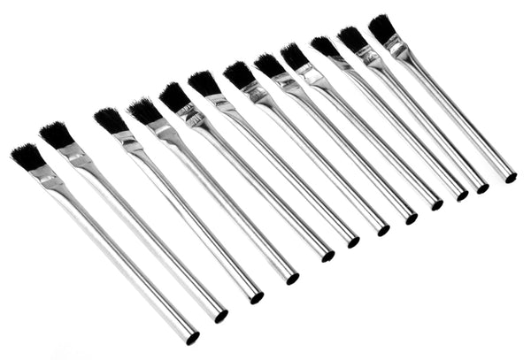 12 Piece Acid Brush Set, 3/4 Wide Horse Hair Bristles ~ 6 Length – MarVac  Electronics