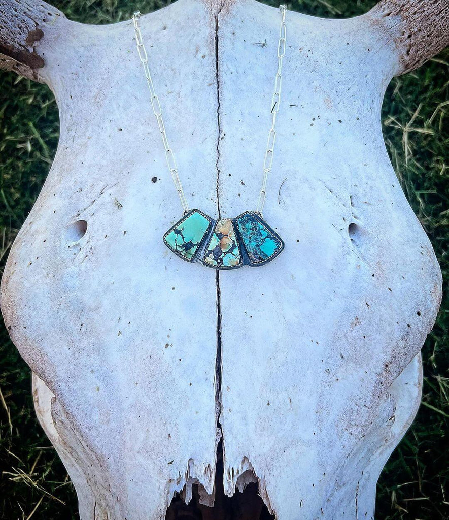 Triple stone turquoise necklace by @277silverco on Instagram