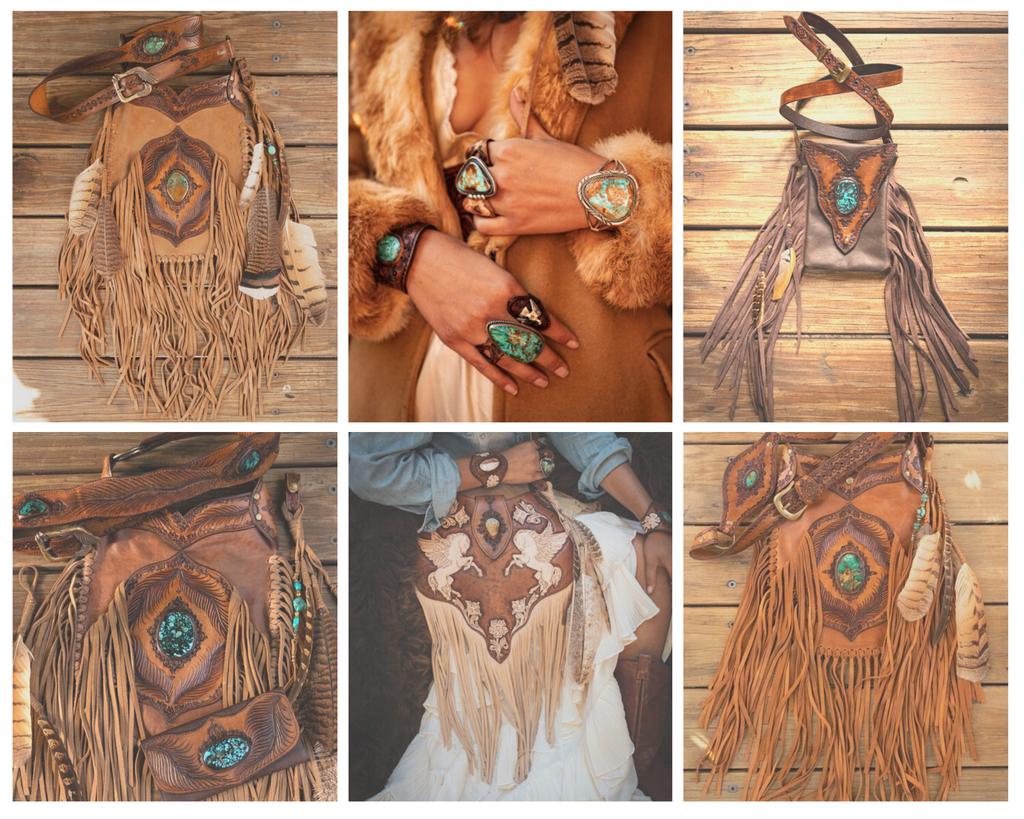 Turquoise Leather Bags and Turquoise Jewelry by Terry Cronin of @buffalogirllife