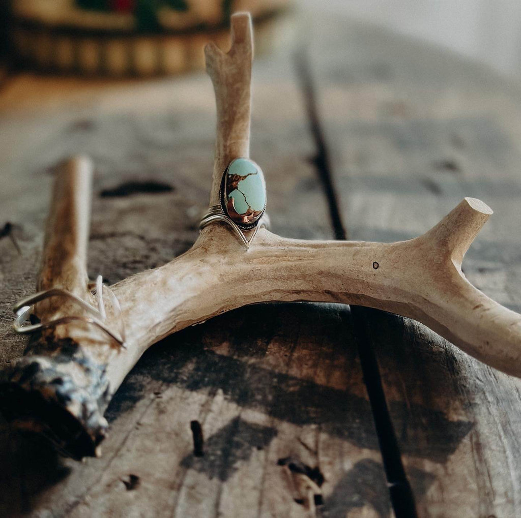Sand Hill turquoise ring by Megan Mann of @harvest_ember on Instagram 