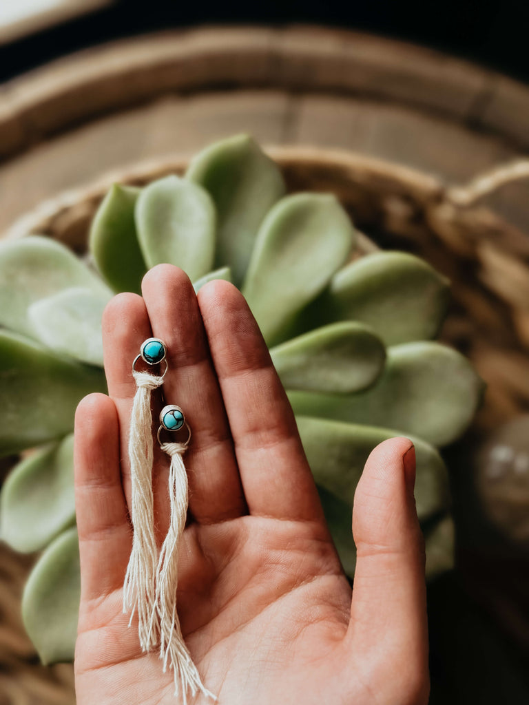 Turquoise earrings by Megan Mann of @harvest_ember on Instagram 