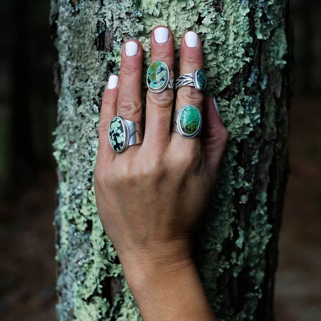 Turquoise Rings by @hannah.lynn.jewelry on Instagram