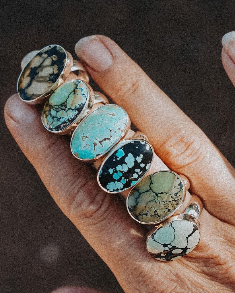 Turquoise Rings by @goldenroadcrafted