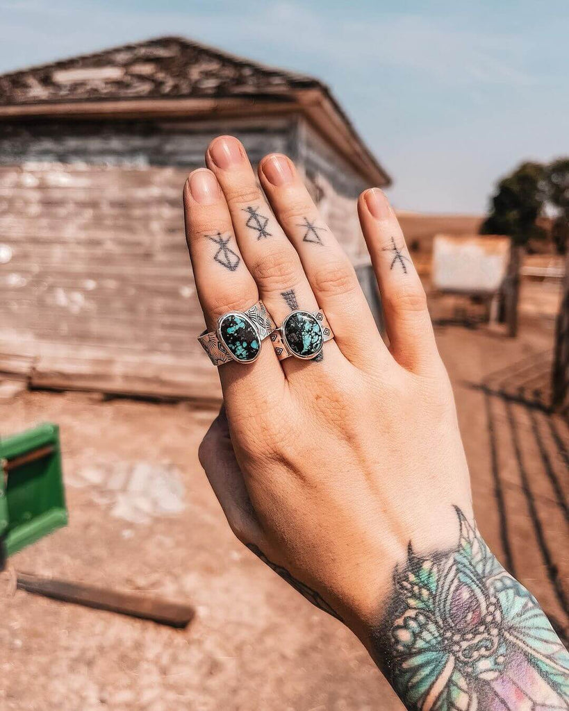 Turquoise Rings by @violetandstonejewelryco