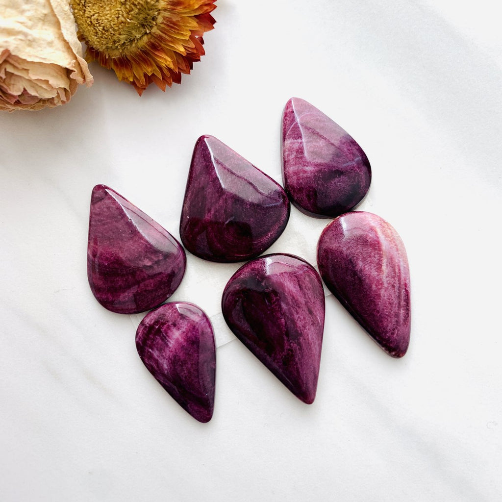 Genuine Purple Spiny Oyster Cabochons 