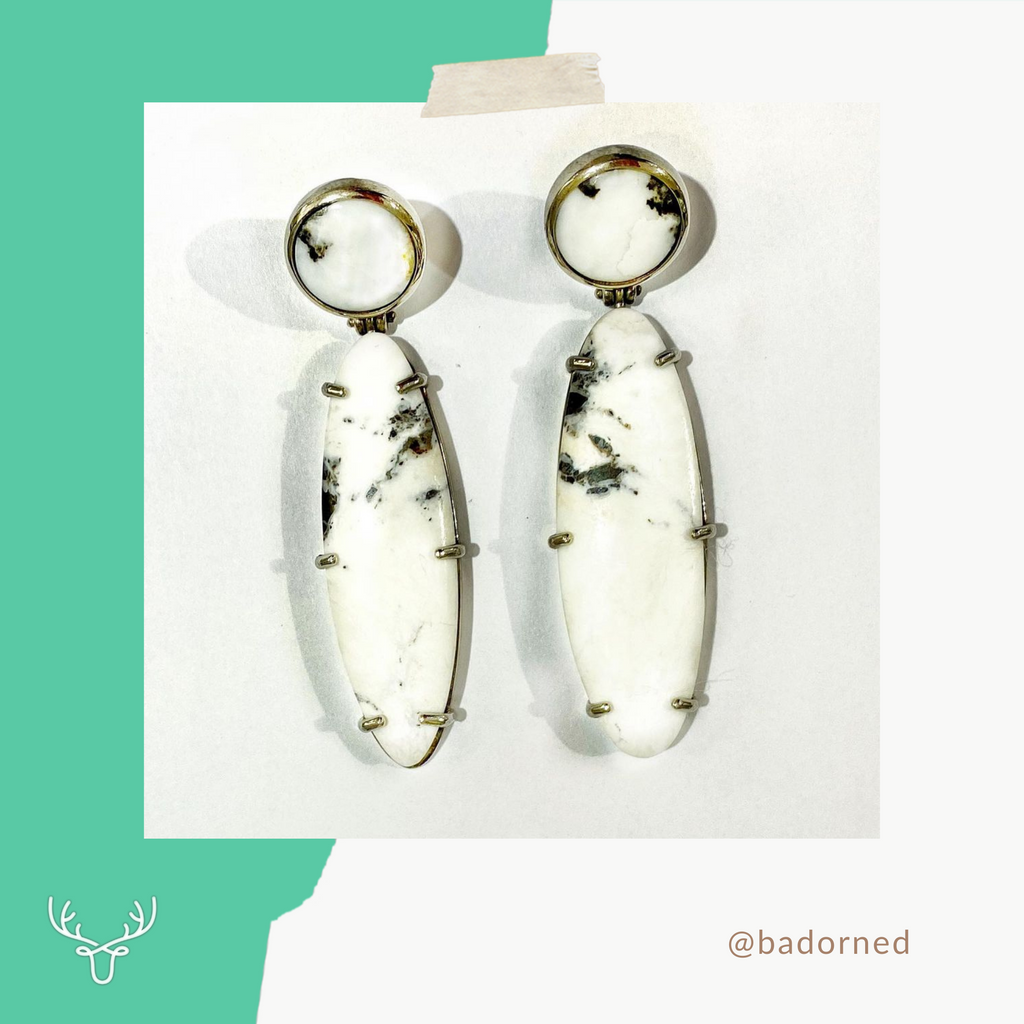 White Buffalo Earrings by @badorned on Instagram
