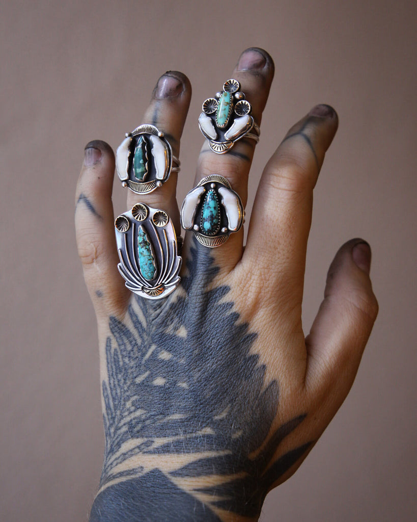 Handmade Turquoise Rings by Jewelry Artist Lo Locke of @blackulna on Instagram