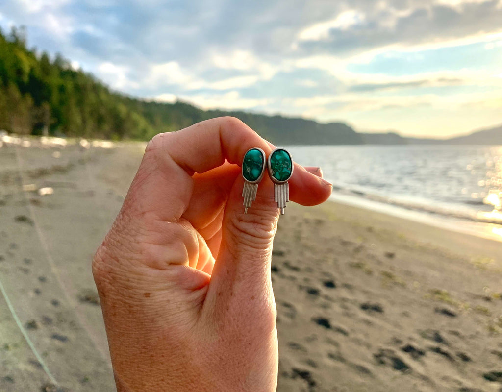 Turquoise Earrings by Kelsey Kuhn of @brackishstudio on Instagram