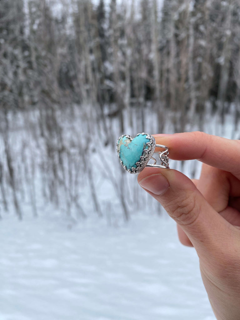 Turquoise Heart Ring by Cassi Ladines of @cassiladinesllc on Instagram