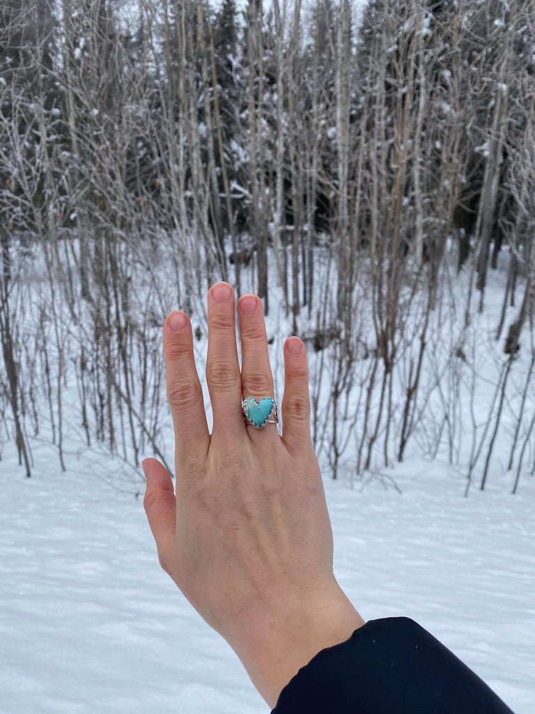 Turquoise Heart Shape Ring by Cassi Ladines of @cassiladinesllc on Instagram 