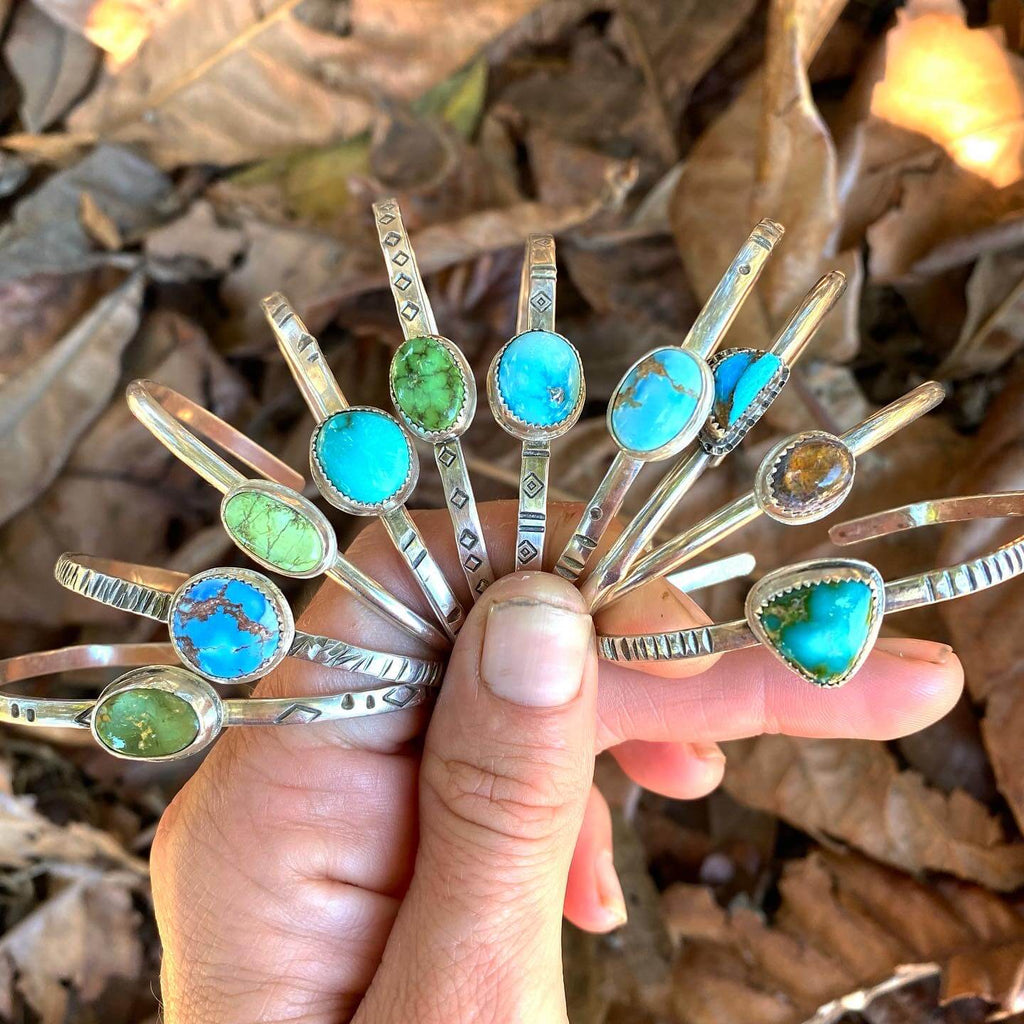 Handmade Turquoise Cuffs by @desertstonestudio on Instagram